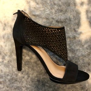 BCBG black heels with cut-out detail